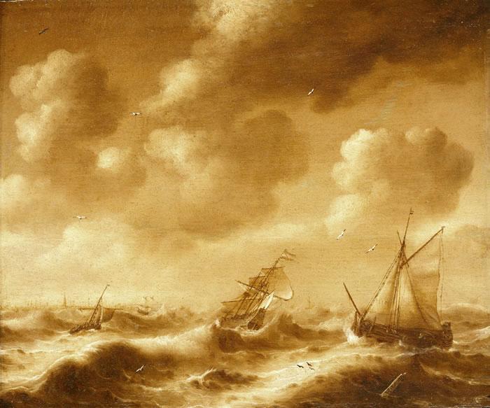 Hendrick van Anthonissen Shipping in a Gale oil painting picture